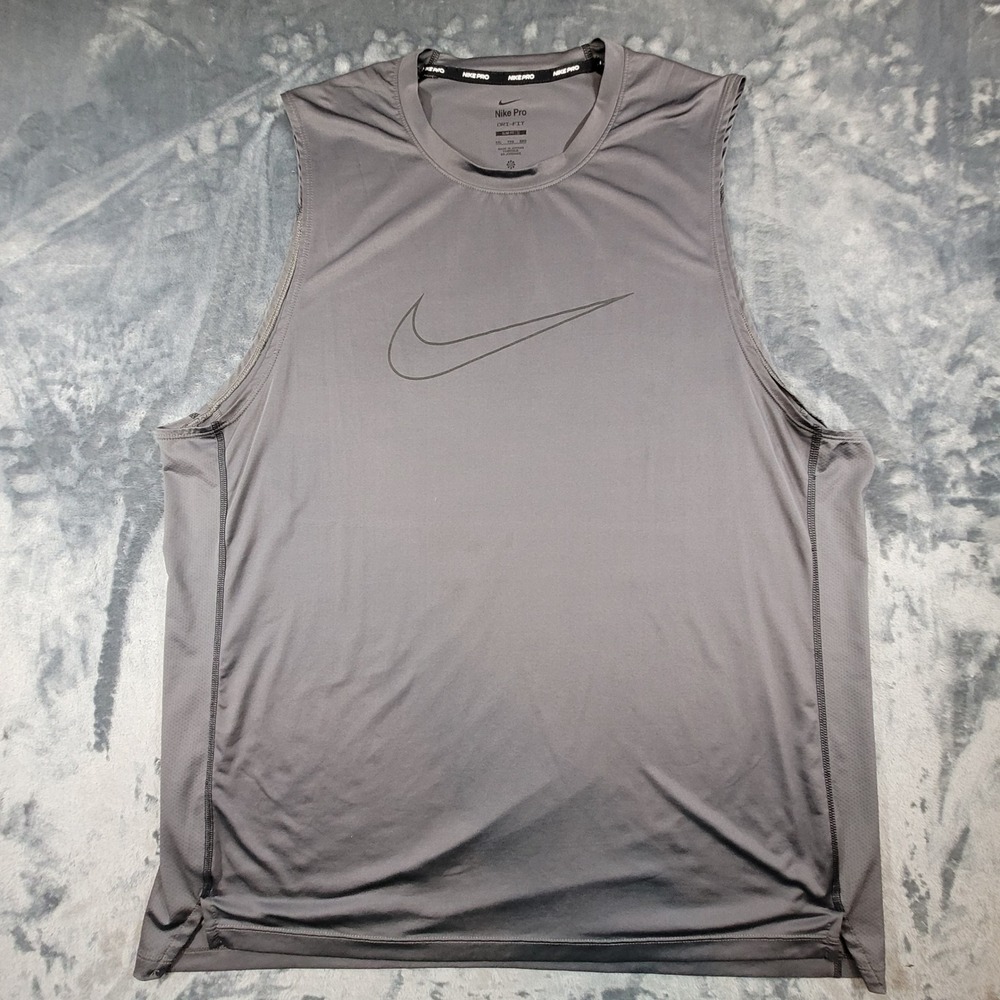Nike‎ Pro Dri-FIT Slim Fit Mens Tank Top Iron Grey XXL DD1977-068
